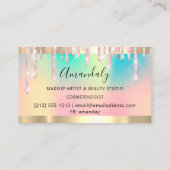 Friseurschere Pink Coiffeur Holographic Visitenkarte (Rückseite)