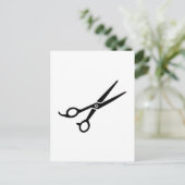Friseurschere Postkarte (Stehend Vorderseite)