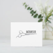 Friseurschere Postkarte (Stehend Vorderseite)