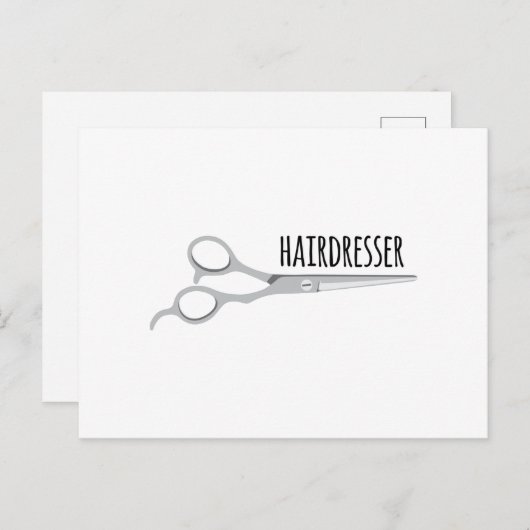 Friseurschere Postkarte (Vorne/Hinten)