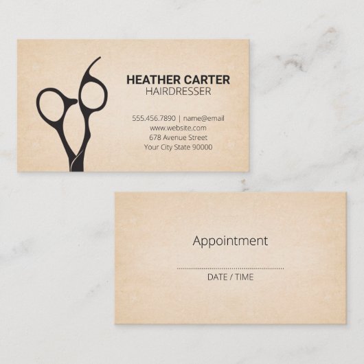 Friseurschere Terminkarte (Vorne/Hinten)