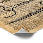 Friseurschere Vintage Illustration Poster (Ecke)