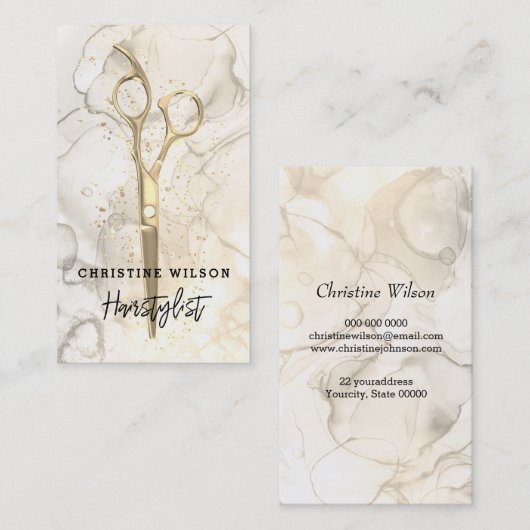 Friseurschere Visitenkarte (Vorne/Hinten)