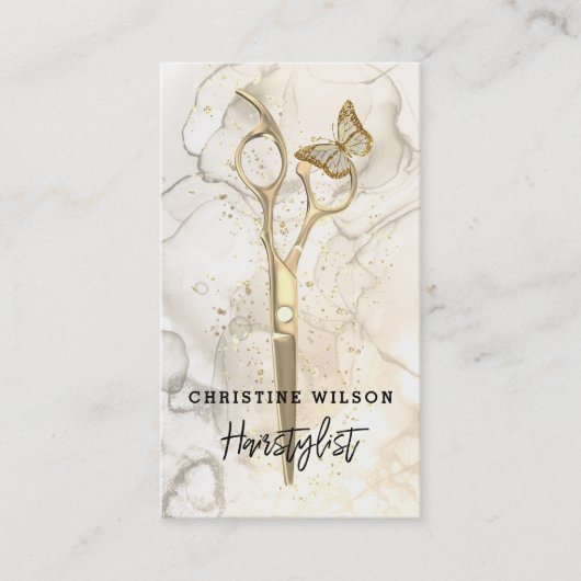 Friseurschere Visitenkarte (Vorderseite)