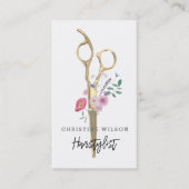 Friseurschere Wildblumen Visitenkarte (Vorderseite)
