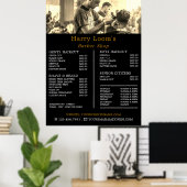 Friseurschnitt, Preisliste für männliche Friseure Poster (Heimbüro)