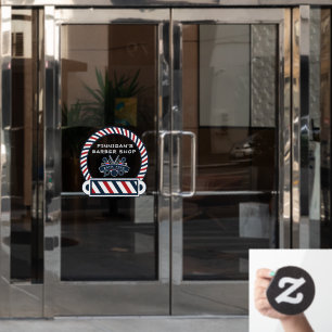 Friseurshop-Stangens Farben für die Vordertür anpa Fensteraufkleber