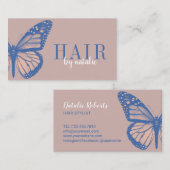 Friseursteine Butterfly Salon Dusty Rose Visitenkarte (Vorne/Hinten)