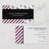 Friseurstreifen- und -scherehaar-Visitenkarte Visitenkarte (Vorne/Hinten)