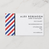 Friseurstreifen- und -scherehaar-Visitenkarte Visitenkarte (Rückseite)