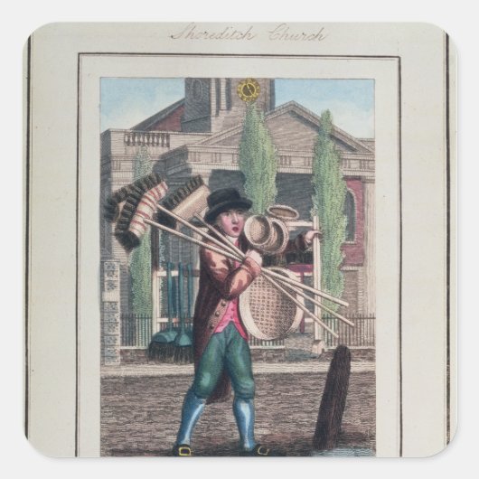 Friseurstuben, Shoreditch Church Quadratischer Aufkleber (Vorderseite)