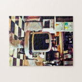 Friseurstuhl und Flaschen Tonic Puzzle (Horizontal)