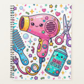 Friseurstyling-Tools im süßen Kawaii-Kunststil Planer (Vorderseite)
