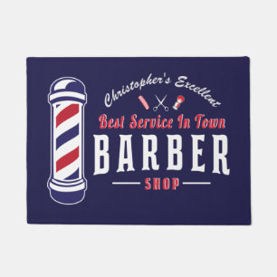 Friseurstylist Friseur Blaue Monogramm-Türmatte Fußmatte