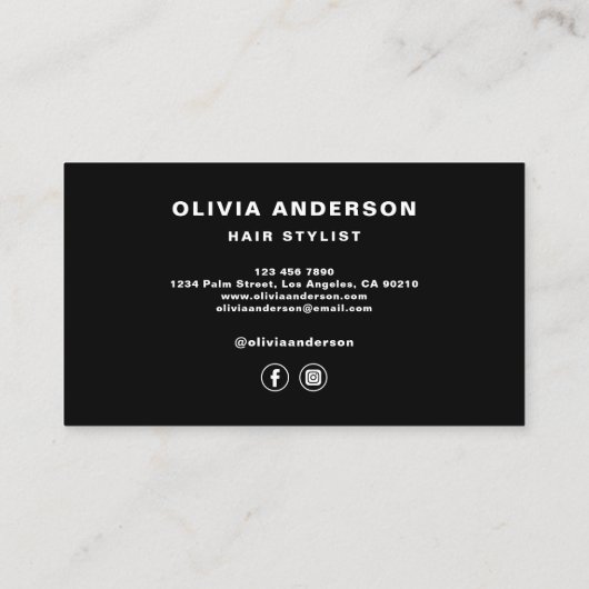 Friseurstylist Moderne Typografie Hot Pink Visitenkarte (Rückseite)