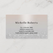 Friseurstylist Moderne Typografie Silberner Glitze Visitenkarte (Rückseite)