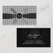 Friseurstylisten - Moderne Monogrammschere und Com Visitenkarte (Vorne/Hinten)