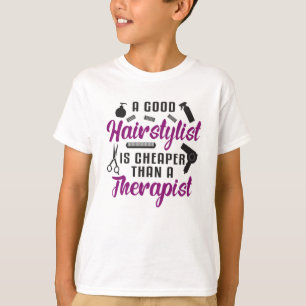 Friseurstylistin Barber Schere Therapy Geschenk Id T-Shirt