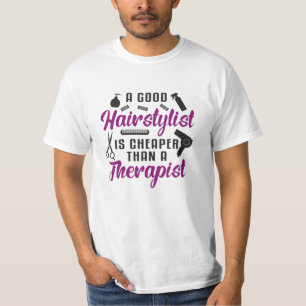 Friseurstylistin Barber Schere Therapy Geschenk Id T-Shirt