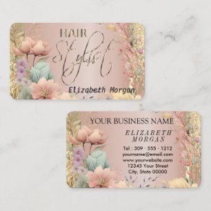 Friseurstylistin für Flora und Rose Gold Visitenkarte