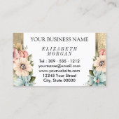 Friseurstylistin im Hübschen Leben und Glitzer Visitenkarte (Rückseite)