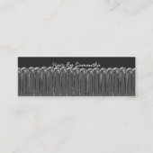 Friseurstylistin Kamm Moderner schwarzer Haarsalon Mini Visitenkarte (Vorderseite)