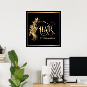 Friseurstylistin, moderne Goldtypografie Poster (Heimbüro)