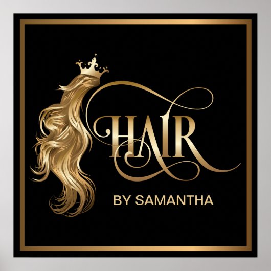 Friseurstylistin, moderne Goldtypografie Poster (Vorne)