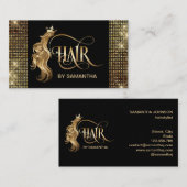 Friseurstylistin, moderne Goldtypografie Visitenkarte (Vorne/Hinten)