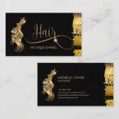 Friseurstylistin, moderne Goldtypografie Visitenkarte (Vorne/Hinten)