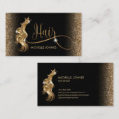 Friseurstylistin, moderne Goldtypografie Visitenkarte (Vorne/Hinten)