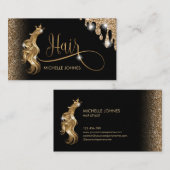 Friseurstylistin, moderne Goldtypografie Visitenkarte (Vorne/Hinten)
