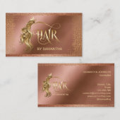Friseurstylistin, moderne Goldtypografie Visitenkarte (Vorne/Hinten)