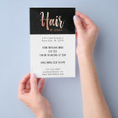 Friseurstylistin, moderne Rose, Goldtypografie sch Flyer (Handgriff)