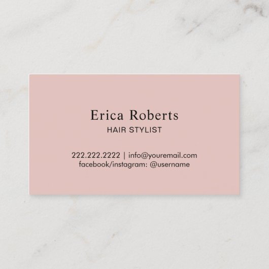 Friseurstylistin Modernes Rosa & Gold Schönheitssa Visitenkarte (Rückseite)