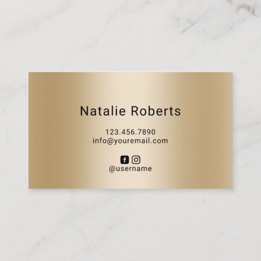 Friseurstylistin Modernes Schwarzes & Gold Schönhe Visitenkarte (Rückseite)