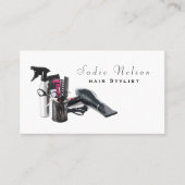 Friseurstylistin Salon Tools Beauty Business Card Visitenkarte (Vorderseite)