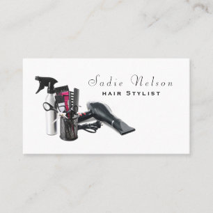 Friseurstylistin Salon Tools Beauty Business Card Visitenkarte