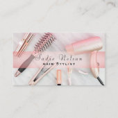 Friseurstylistin Salon Tools Beauty Business Card Visitenkarte (Vorderseite)