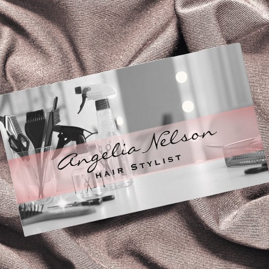 Friseurstylistin Salon Tools Beauty Business Card Visitenkarte