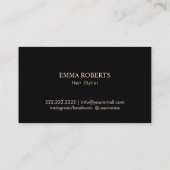 Friseurstylistin Schönheitssalon Moderne Goldscher Visitenkarte (Rückseite)