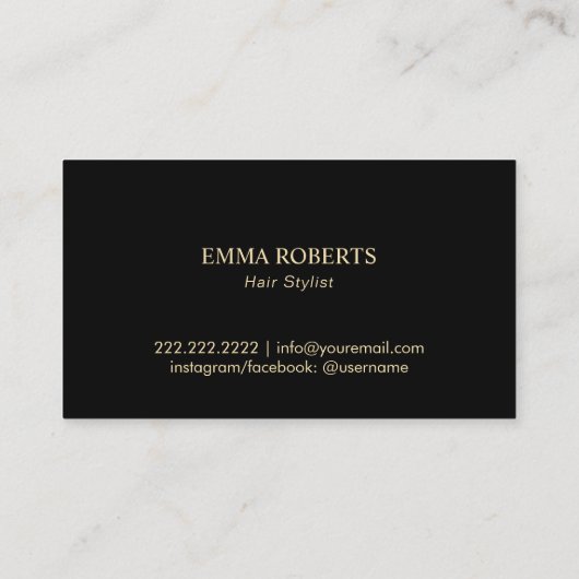Friseurstylistin Schönheitssalon Moderne Goldscher Visitenkarte (Rückseite)