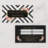 Friseurstylistin Schönheitssalon Salon Goldenes Pa Terminkarte (Vorne/Hinten)