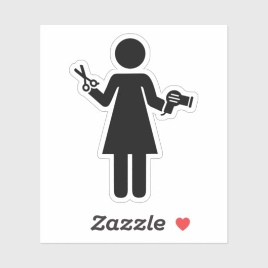 Friseursymbol Aufkleber (Blatt)