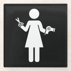 Friseursymbol Glasuntersetzer