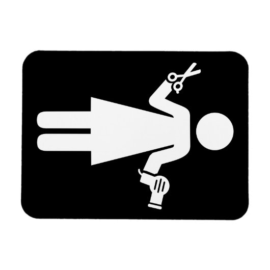 Friseursymbol Magnet (Horizontal)