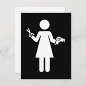 Friseursymbol Postkarte (Vorne/Hinten)