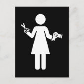 Friseursymbol Postkarte (Vorderseite)