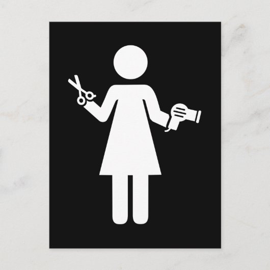 Friseursymbol Postkarte (Vorderseite)