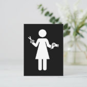 Friseursymbol Postkarte (Stehend Vorderseite)